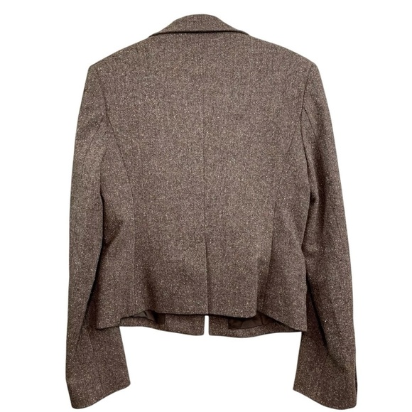 BCBG MaxAzria Wool Blend Buttoned Blazer Jacket Career Brown Speck Size Small - Picture 2 of 6